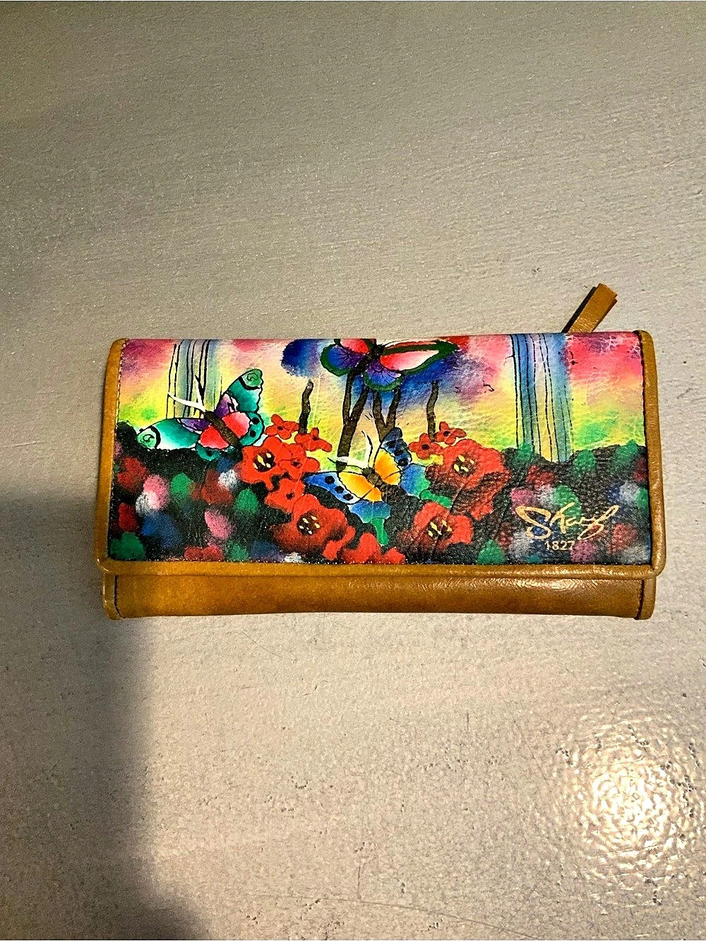 Artistic Expressions by Sharif butterfly Artwork Wallet in Brown & Multicolor
